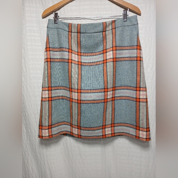 Boden 100% Wool Tweed Plaid A Line Mini Skirt. Ladies Size 10 - Picture 2 of 11